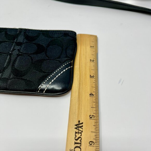 Coach  Crossbody & Wristlet Signature Fabric Leather Trim Black/black - Picture 12 of 14